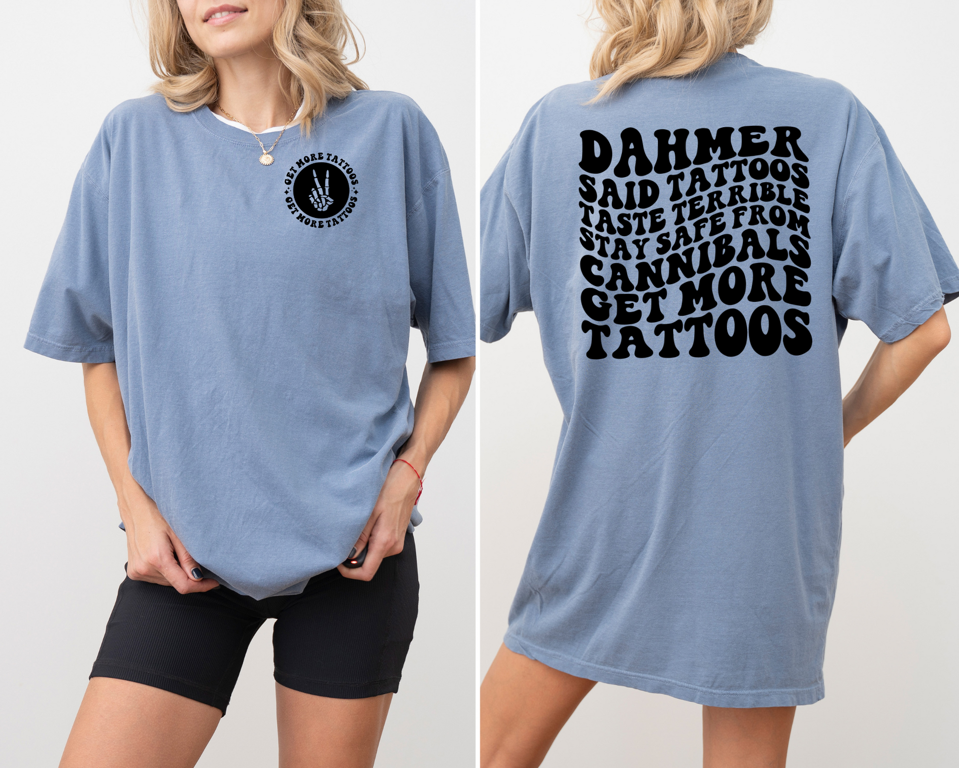 Wholesale Get more tattoos Graphic Tee - CC Blue Jean