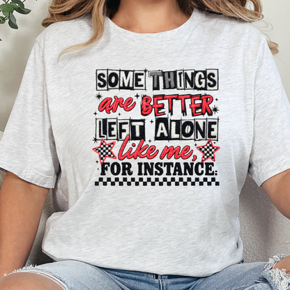 Wholesale Better Left Alone Graphic Tee - Ash Tee