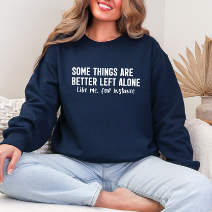 Wholesale Some Things are Better Left Alone Sweatshirt - Navy Sweatshirt