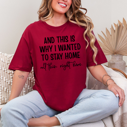 Wholesale Wanted to Stay Home Graphic Tee - Cardinal Red Tee