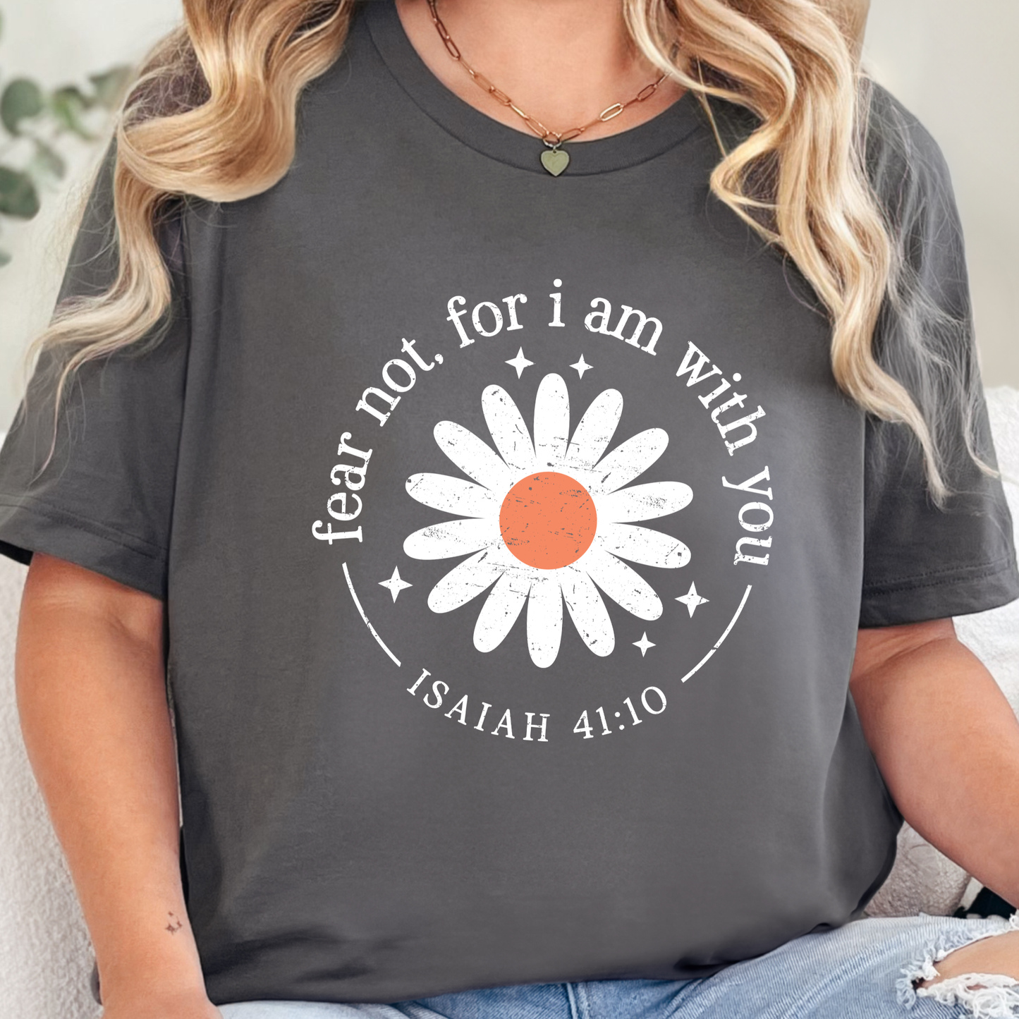 Wholesale Fear Not, For I Am With You Graphic Tee - Asphalt