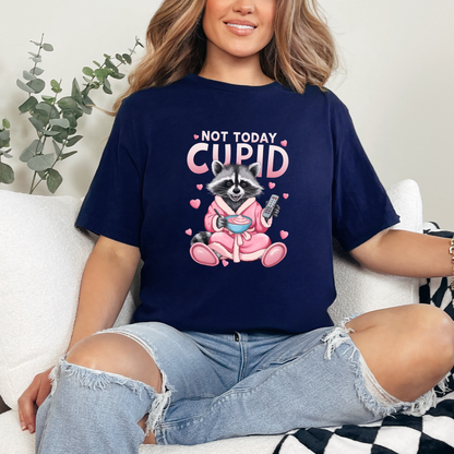 Wholesale Not Today Cupid Raccoon Graphic Tee - Navy Tee