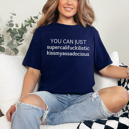 Wholesale You Can Just Graphic Tee - Navy Tee