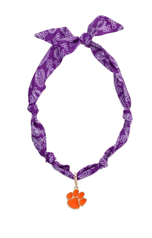 Clemson Tigers Logo Bandana Scarf Necklace
