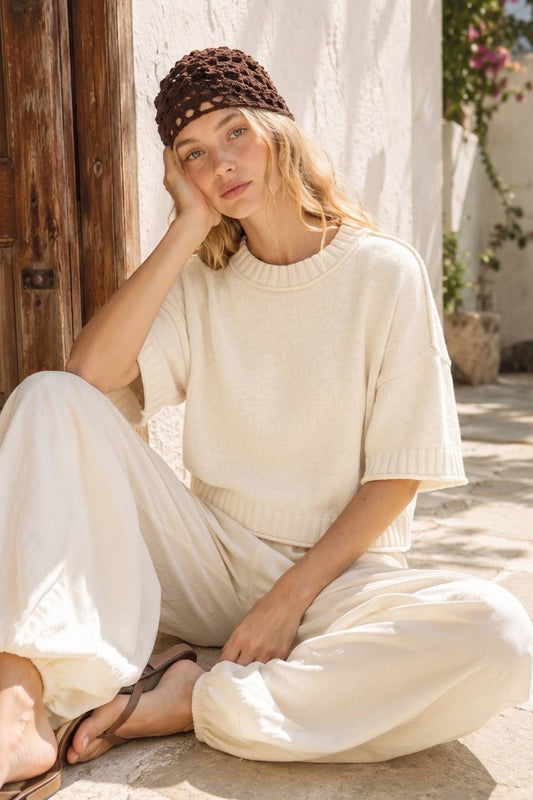 Miss Love Soft Cotton Crew Neck Sweater