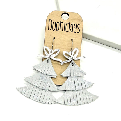 Holly Jolly Fringy Trees - Christmas Earrings