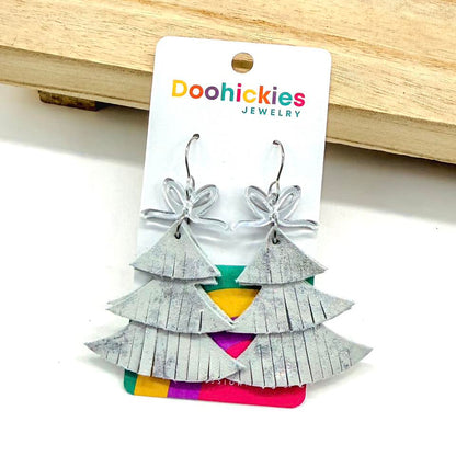 Holly Jolly Fringy Trees - Christmas Earrings