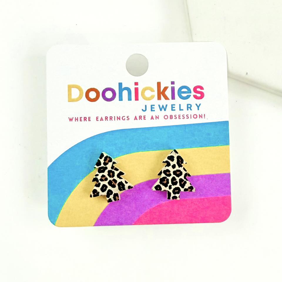 Country Christmas Tree Stud Earrings