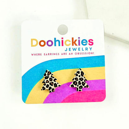 Country Christmas Tree Stud Earrings