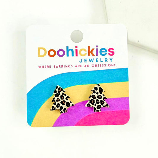 Country Christmas Tree Stud Earrings