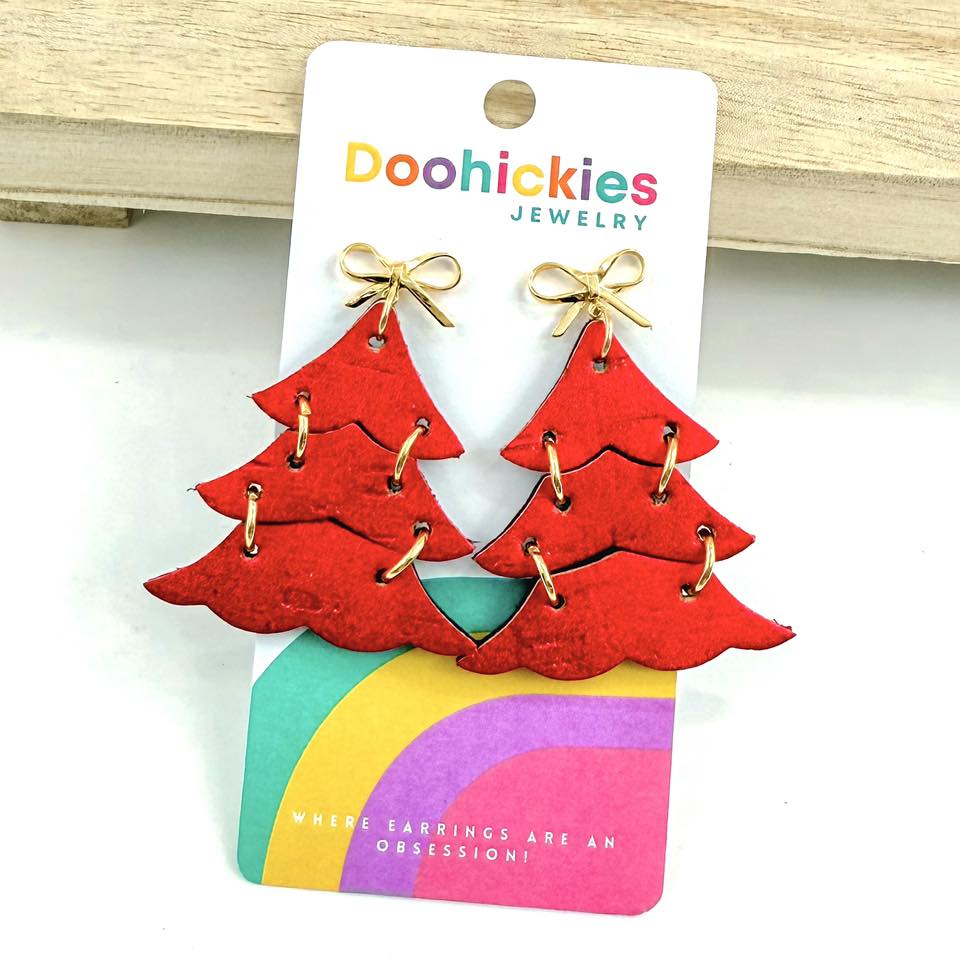 Traditional Shimmer Christmas Tree Earring Collection