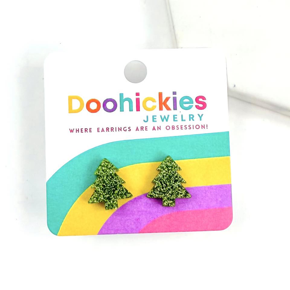 Country Christmas Tree Stud Earrings