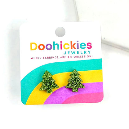 Country Christmas Tree Stud Earrings
