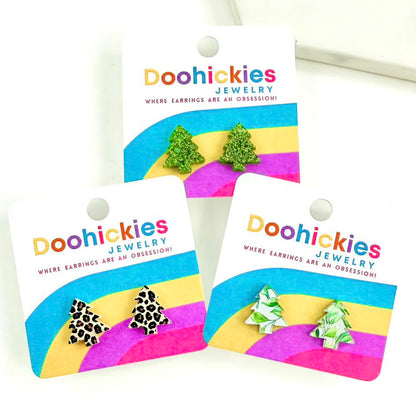 Country Christmas Tree Stud Earrings