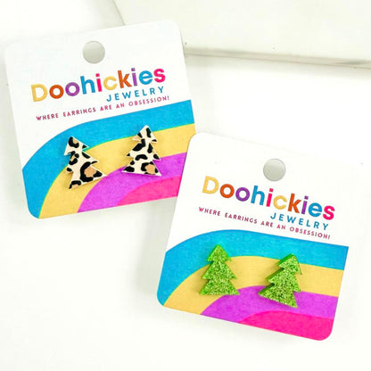 Pine Tree Country Christmas Stud Earrings