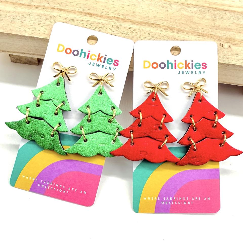 Traditional Shimmer Christmas Tree Earring Collection