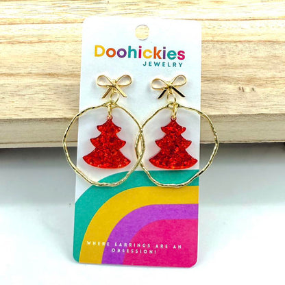 Dangle Sparkle Christmas Tree Acrylic Earrings