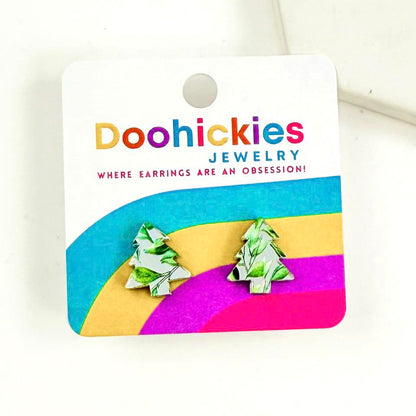 Country Christmas Tree Stud Earrings