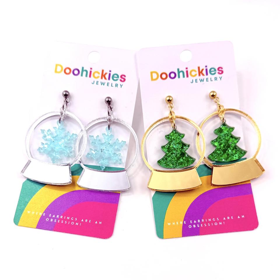 Christmas Snow Globe Acrylic Earring Collection