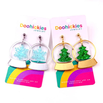 Christmas Snow Globe Acrylic Earring Collection