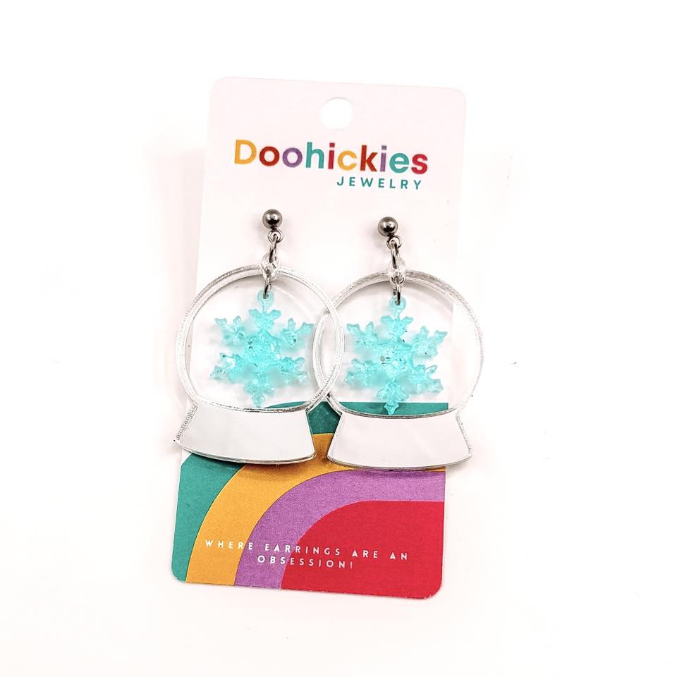 Christmas Snow Globe Acrylic Earring Collection