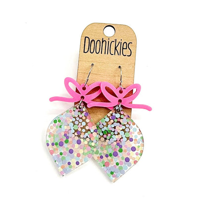 Pastel Dots Christmas Ornament Acrylic Earrings