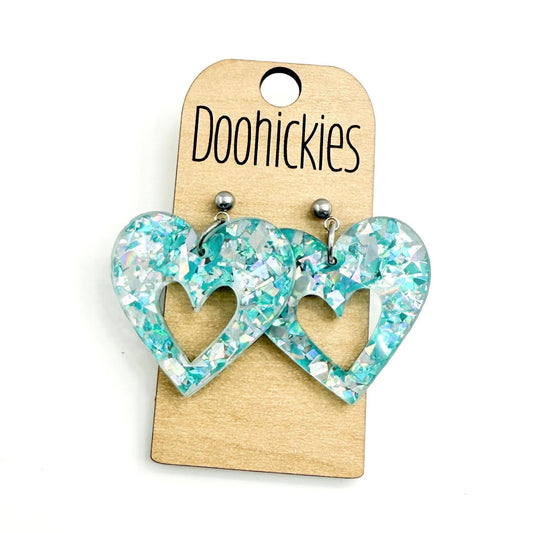 Chunky Glitter Sassy Hearts Collection - Valentines Earrings