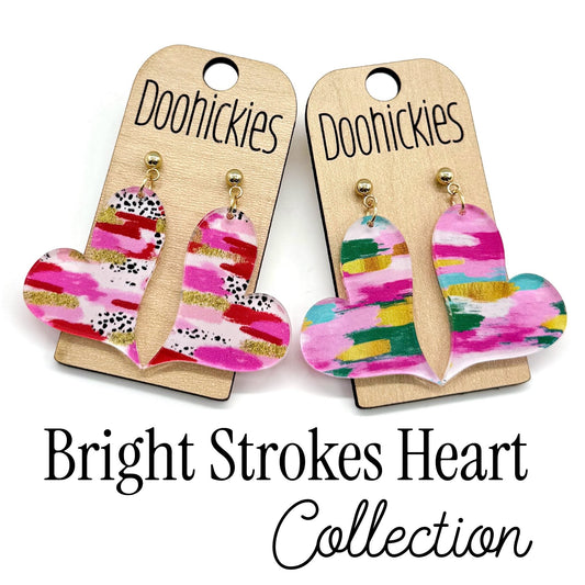 Bright Strokes Lil' Swoopy Hearts Collection - Valentines Earrings