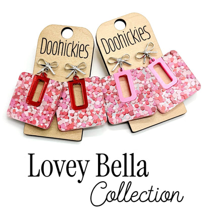 Lovey Bellas Collection - Valentines Acrylic Earrings