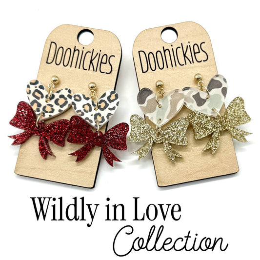 Wildly in Love Acrylic Valentines Dangle Earrings