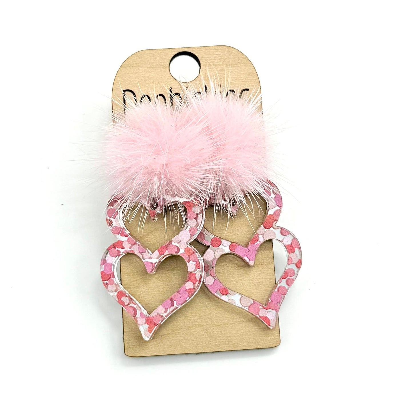 Double Heart Puffies Collection - Valentines Acrylic Earrings