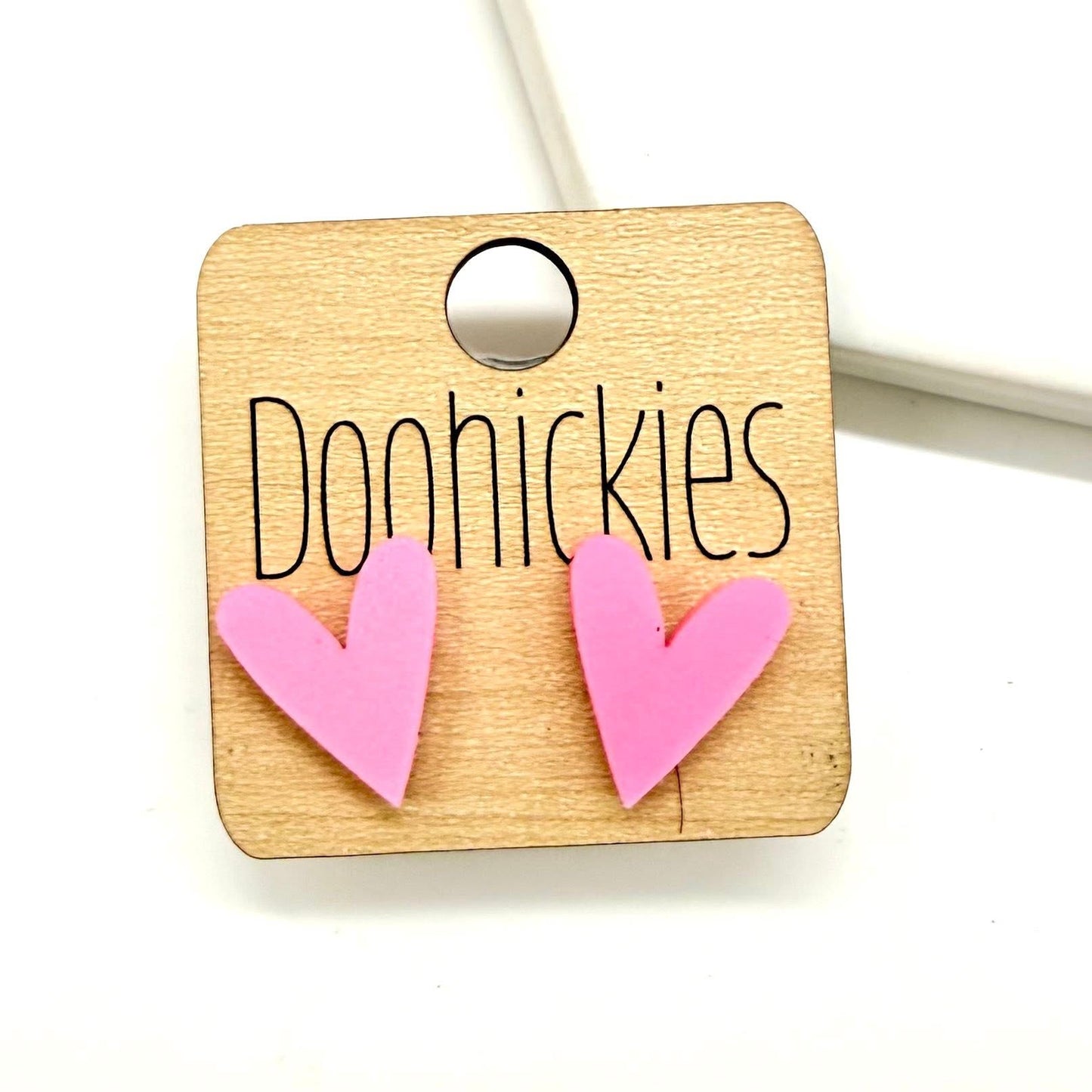 The Candy Pink Heart Stud Earring Collection - 2 Size Options