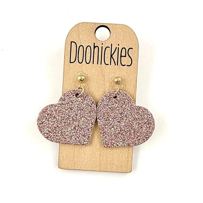 The Hugs and Kisses Glitter Hearts Collection - Valentines Earrings