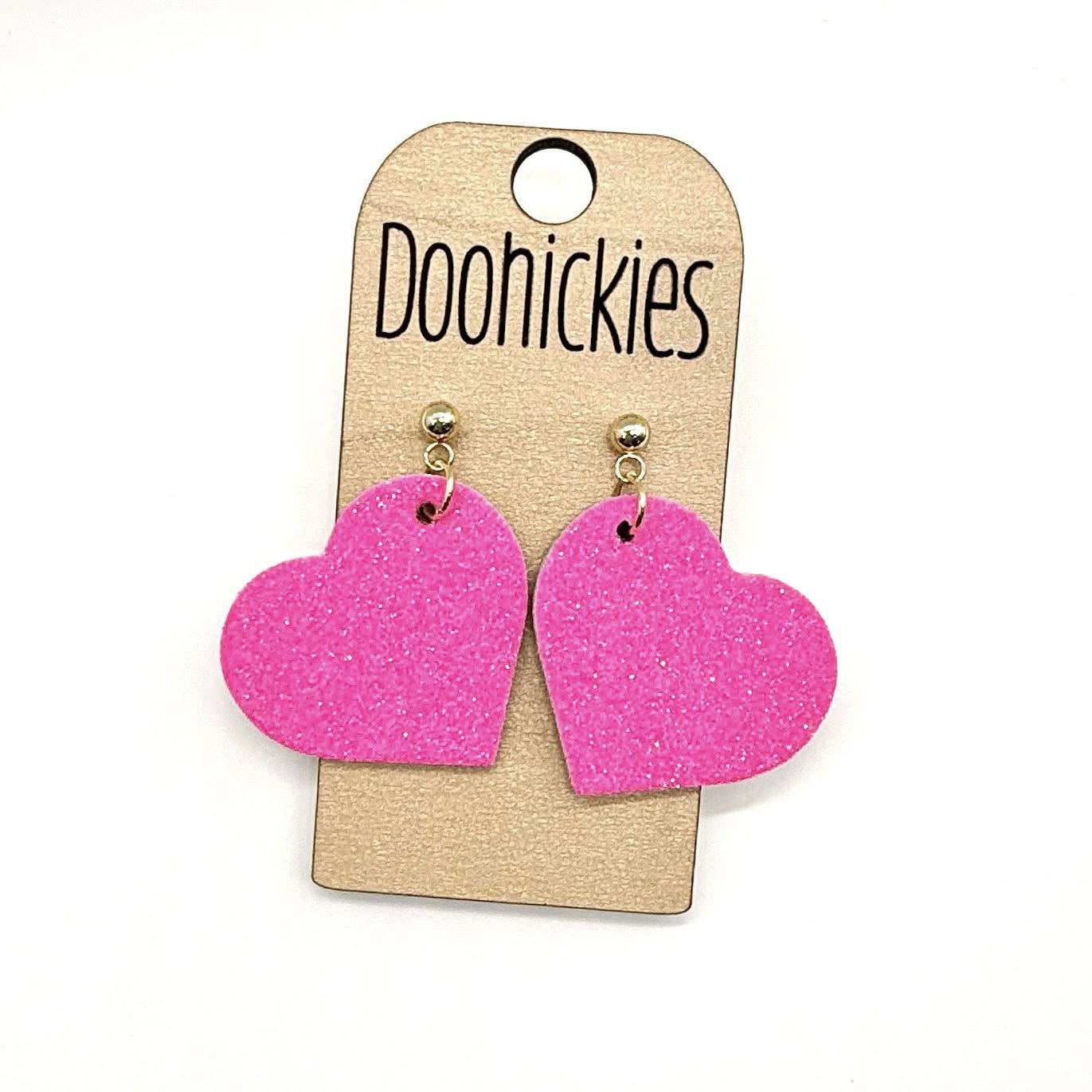 The Hugs and Kisses Glitter Hearts Collection - Valentines Earrings