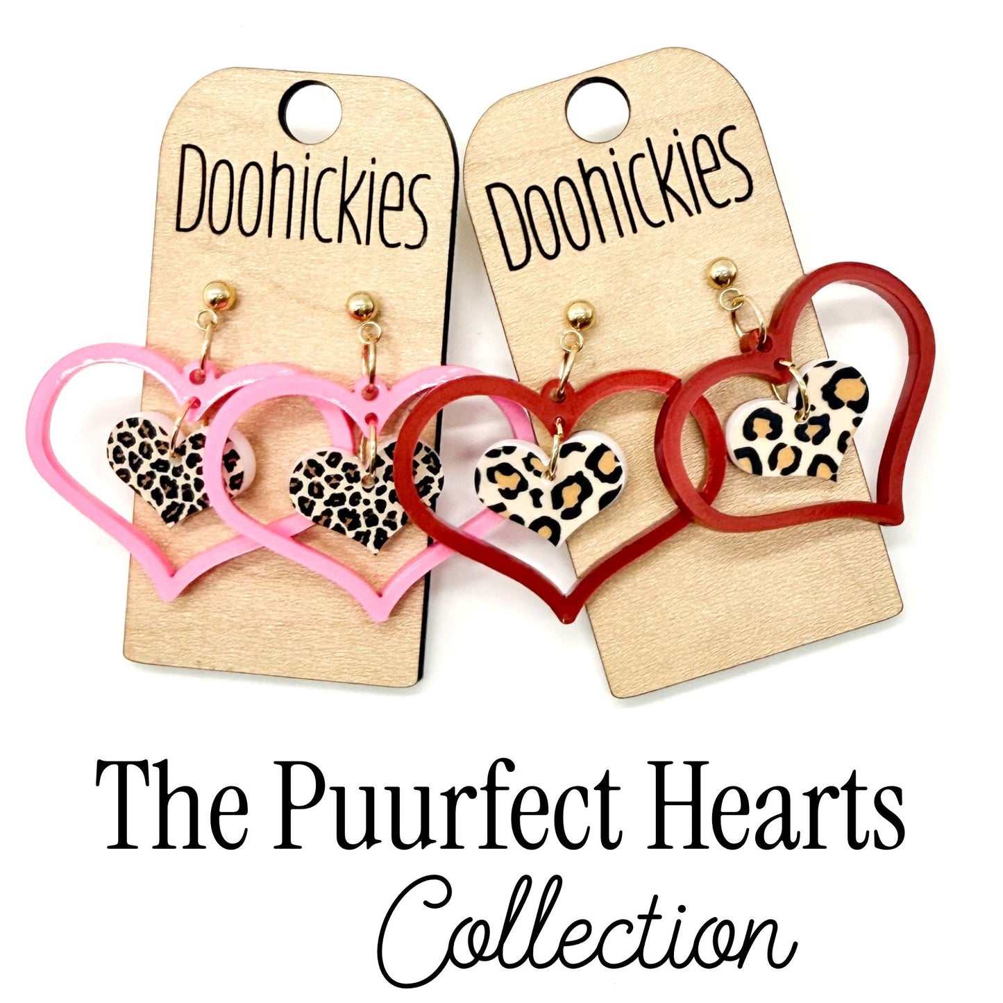 The Puurfect Heart Dangle Hearts Collection - Valentines Earrings