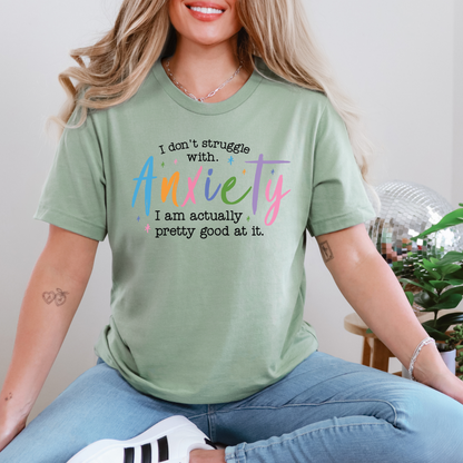 Wholesale I Don't Struggle with Anxiety Graphic Tee - Sage Tee