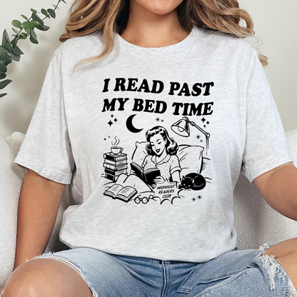 Wholesale I Read Past My Bedtime Graphic Tee - Ash