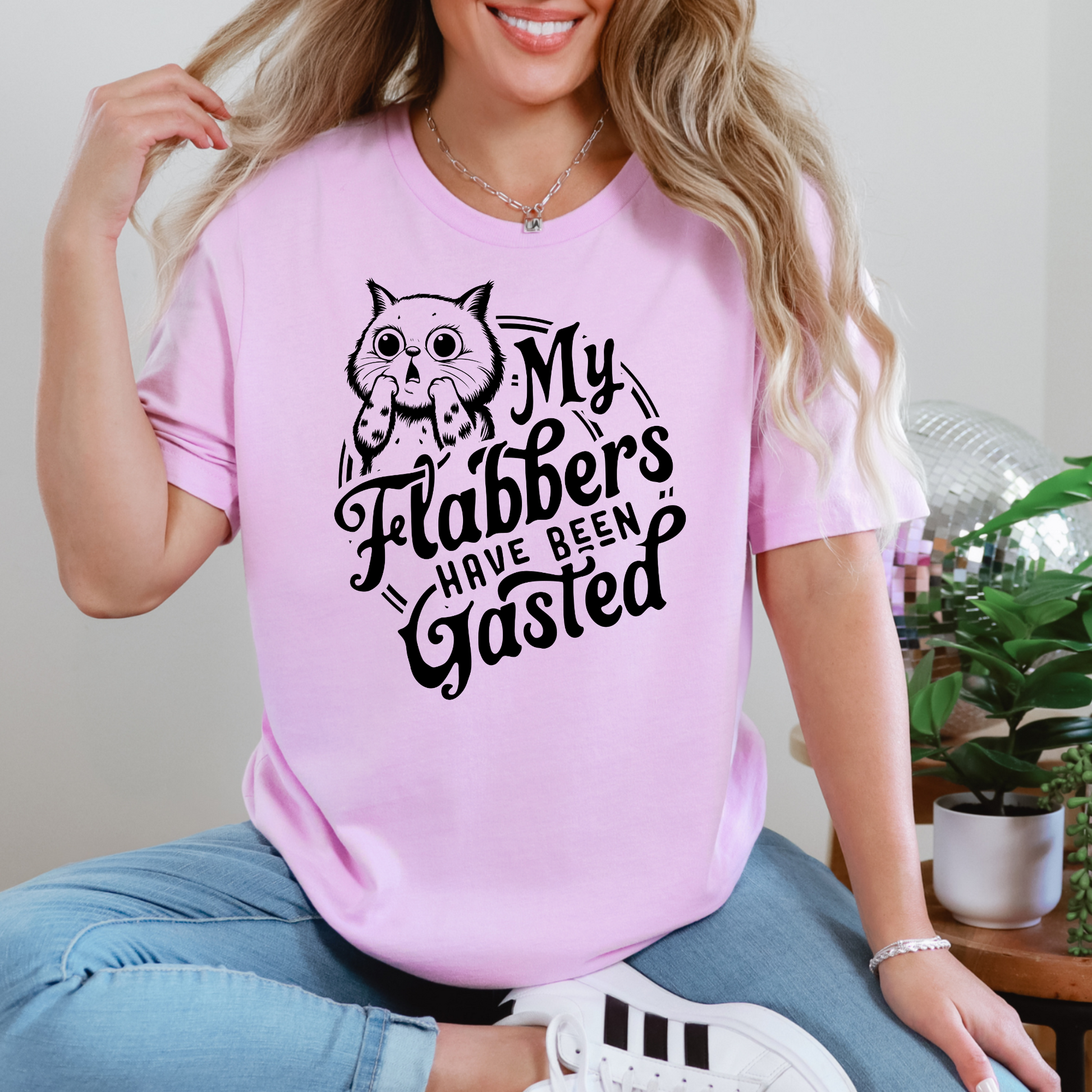 Wholesale My Flabbers have been Gasted Graphic Tee - Lilac Tee