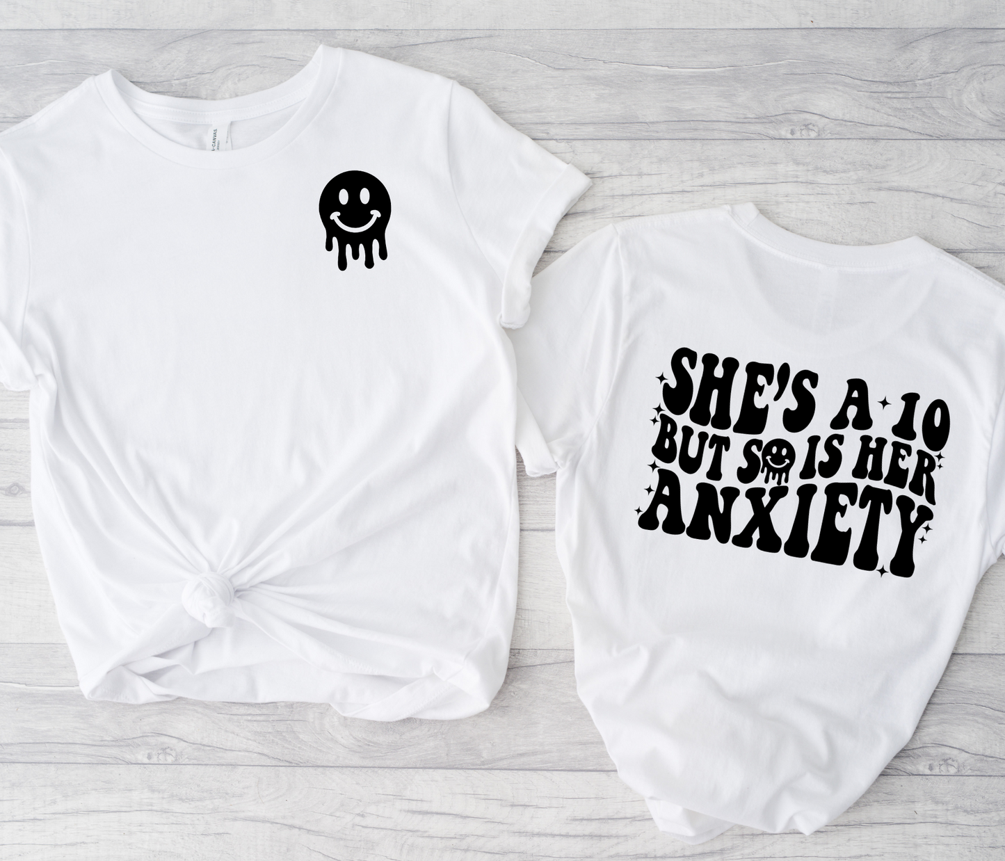Wholesale So is her anxiety Graphic Tee - White