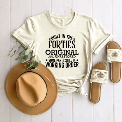 Wholesale Built in the Forties Graphic Tee - Heather Mauve Tee