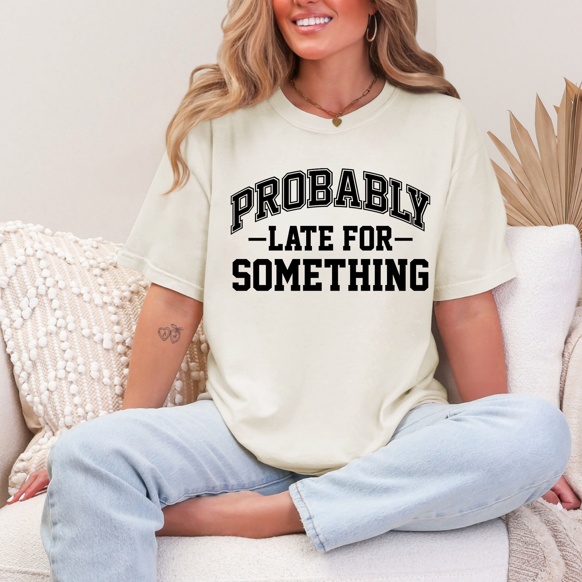 Wholesale Late Probably Graphic Tee - CC Ivory Tee