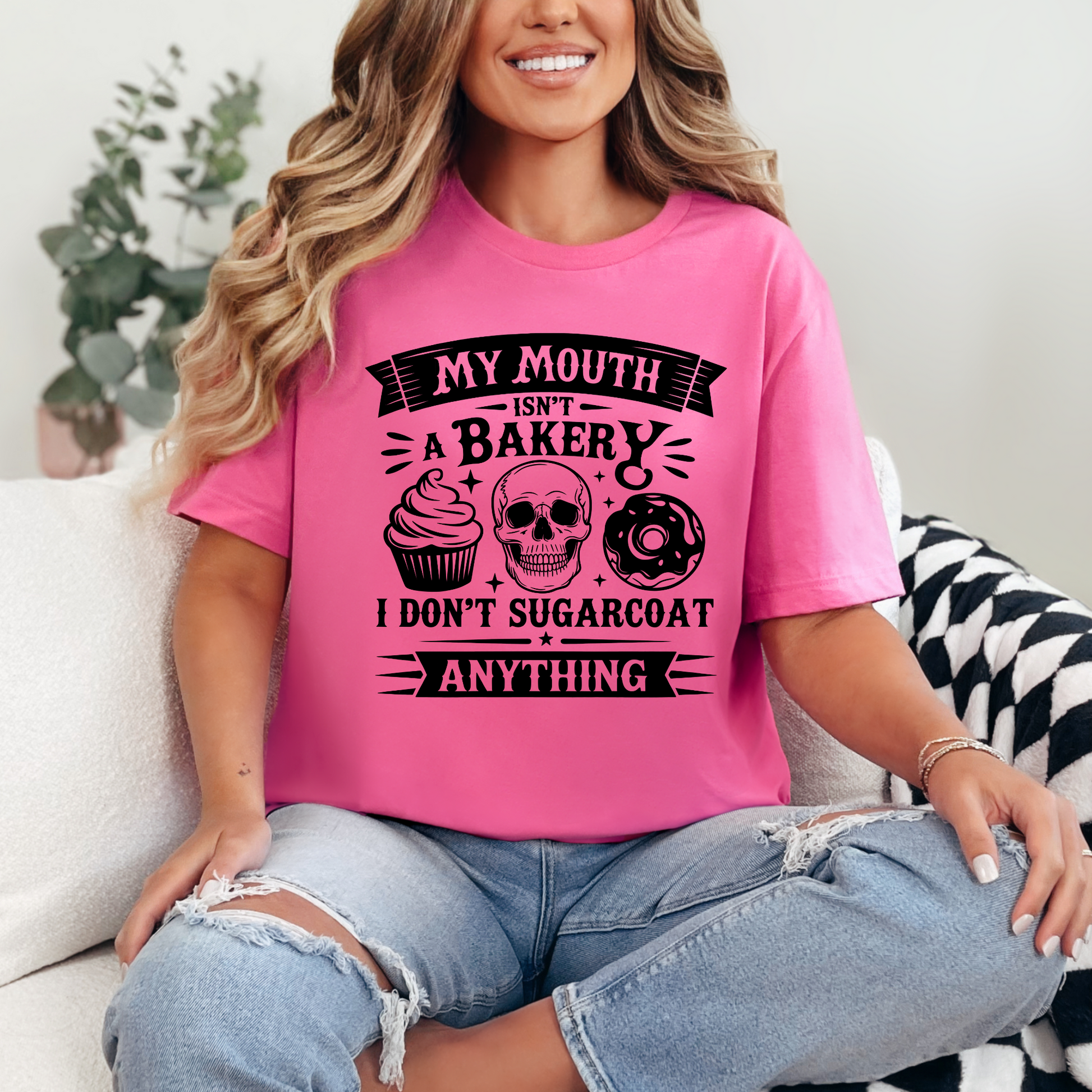 Wholesale My Mouth Isnt a Bakery Graphic Tee - Charity Pink Tee