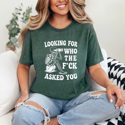Wholesale Looking for Who Asked Graphic Tee - Heather Forest Tee