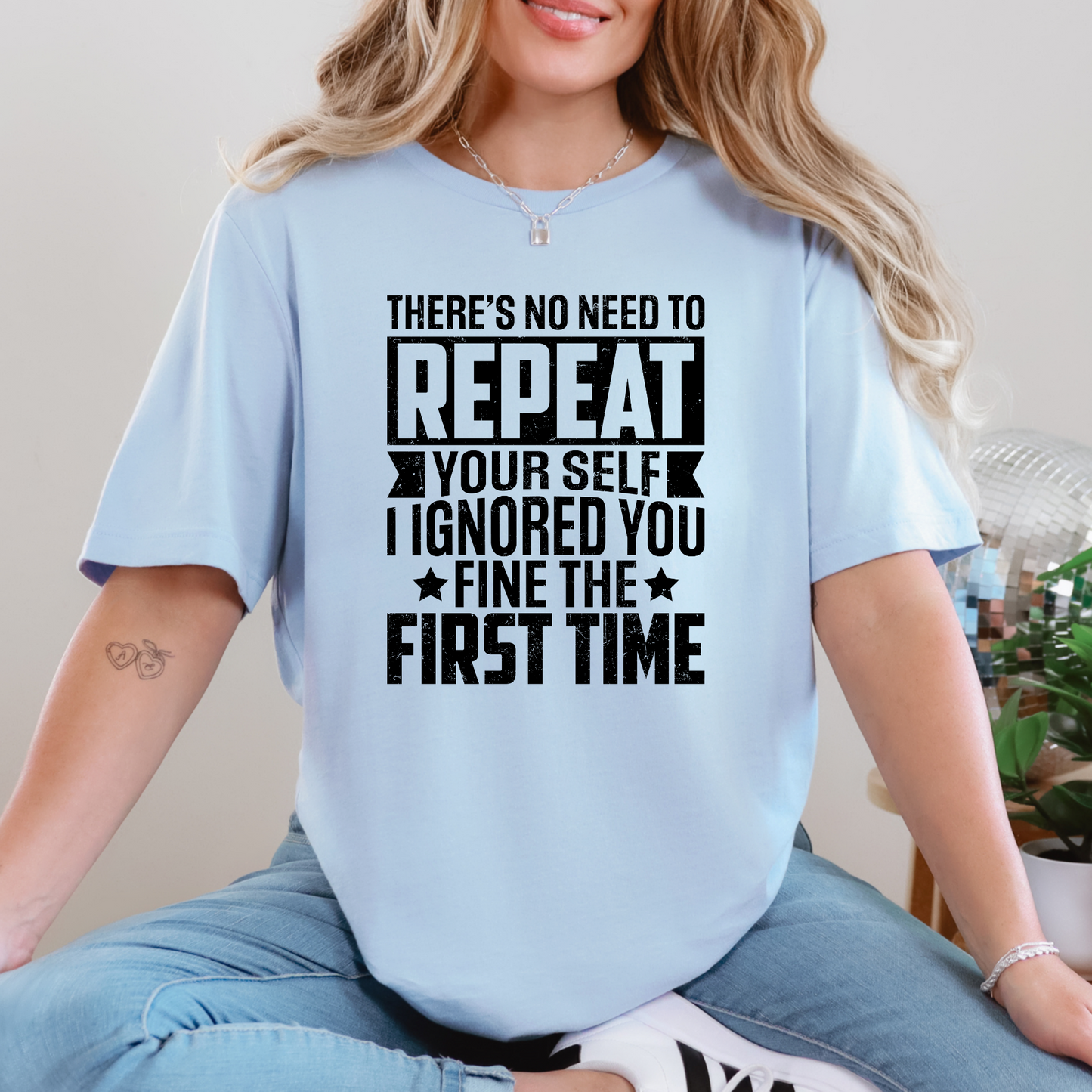Wholesale I Ignored You the First Time Graphic Tee - Baby Blue Tee