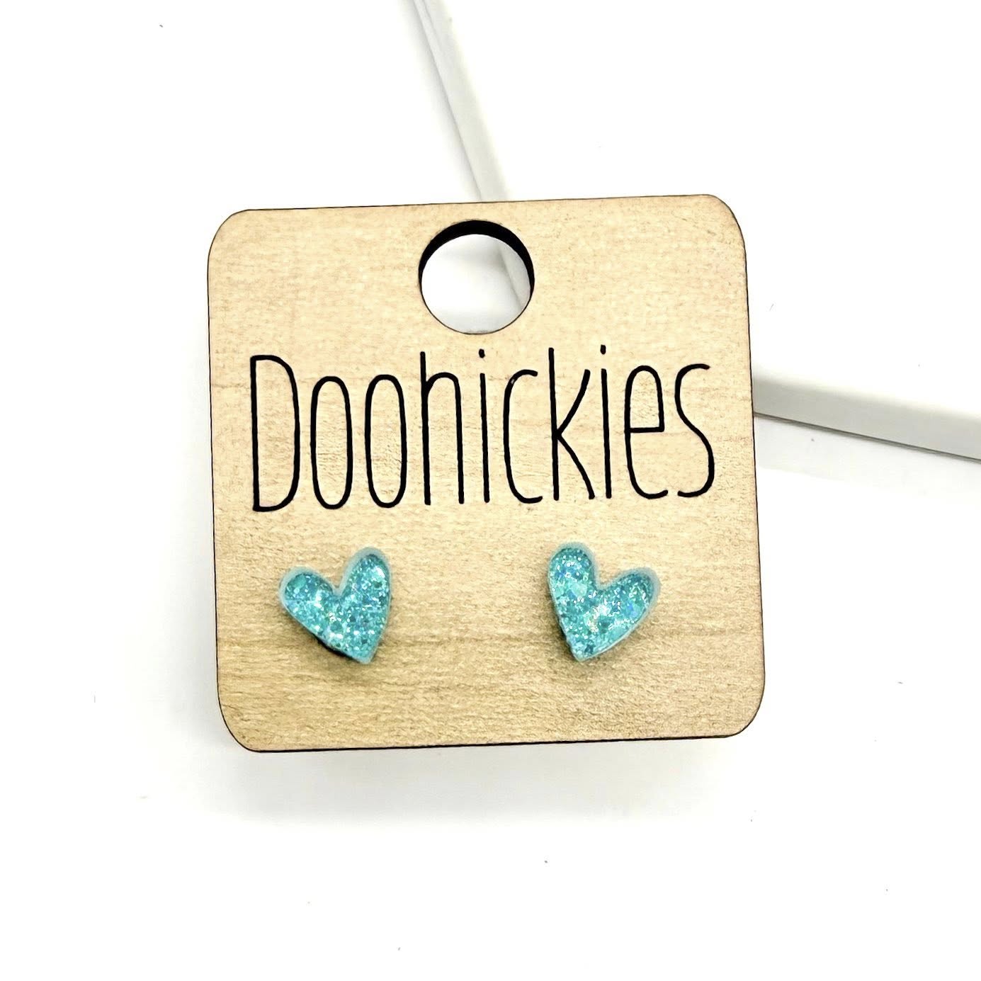 The Teal Razzle Dazzle Heart Stud Earring Collection - 2 Size Options