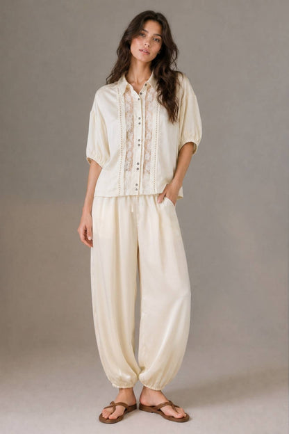 Miss Love Balloon Crepe Pants