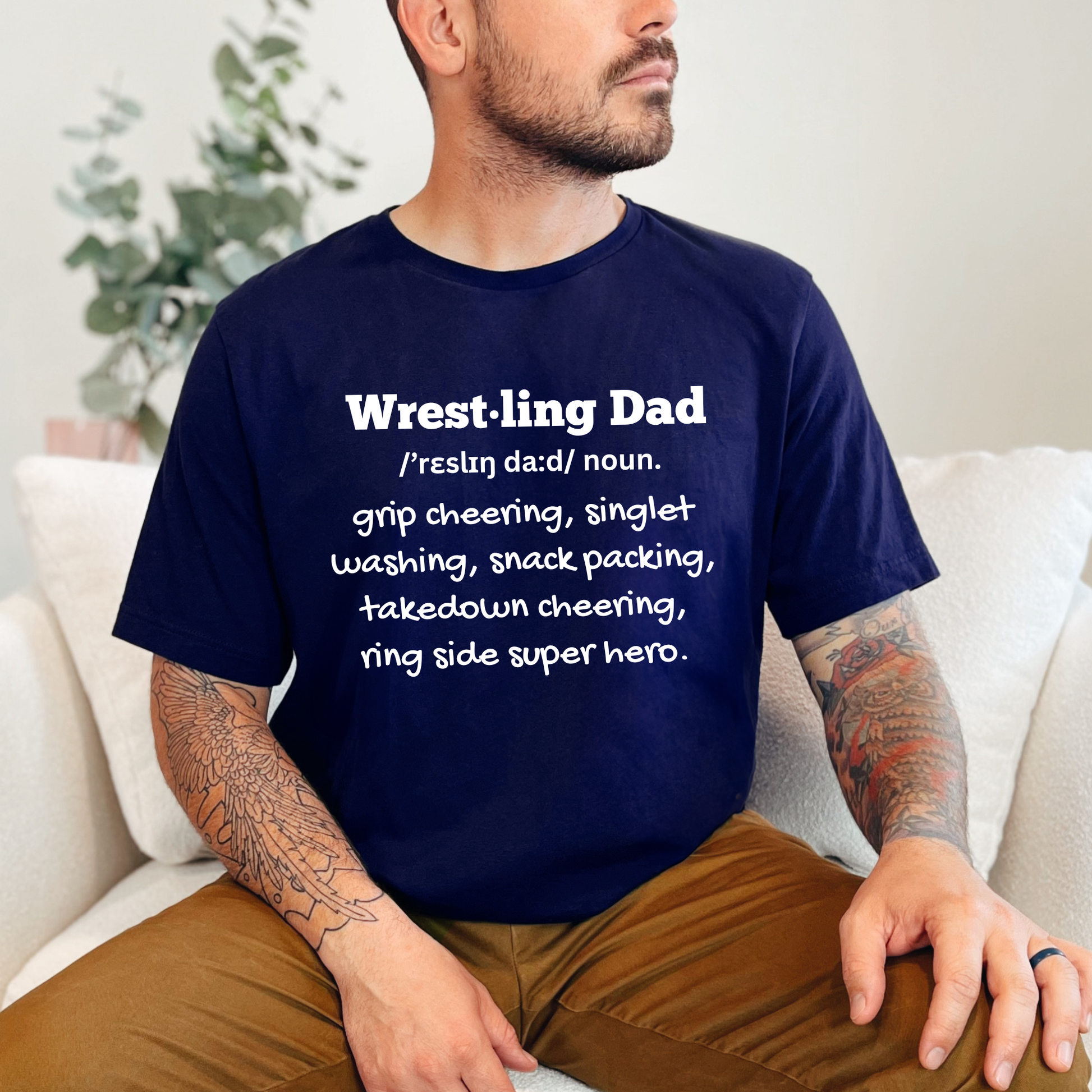 Wholesale Wrestling Family Sweatshirt or Graphic Tee - Navy Sweatshirt - Dad