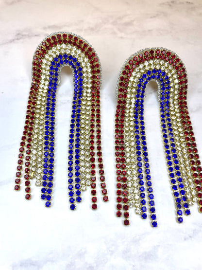 Patriotic American Red White Blue Cup Chain