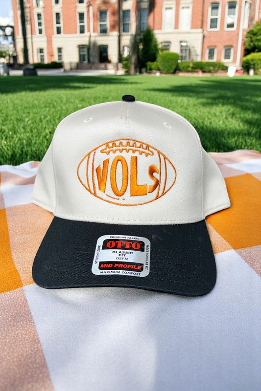 Vols Football Natural/Black Embroidered Hat