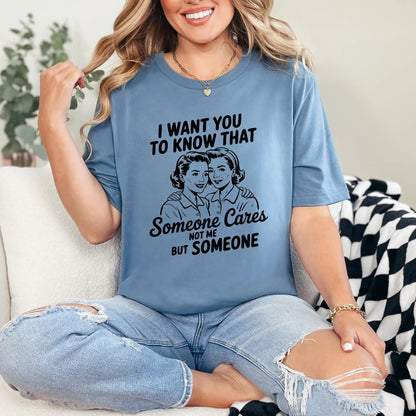 Wholesale Someone Cares Not Me Graphic Tee - Steel Blue Tee